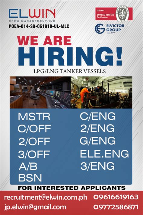 intercrew philippines agency inc hiring|Crew for LNG Tanker Vessel (Filipino) .